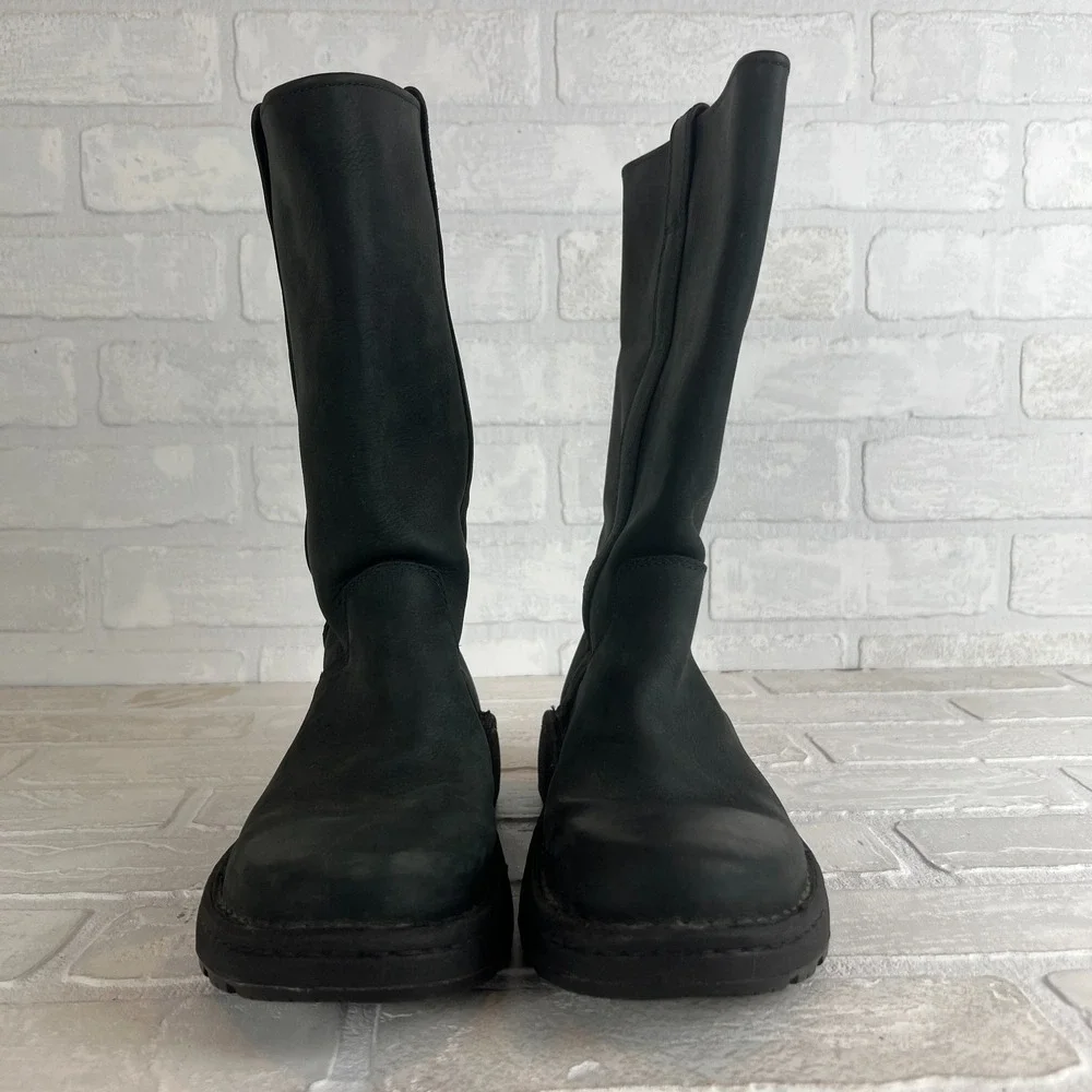 Chaco Credence Tall Vibram Nurl Boots Womens 6.5 Black Leather‎ Performance 37.5